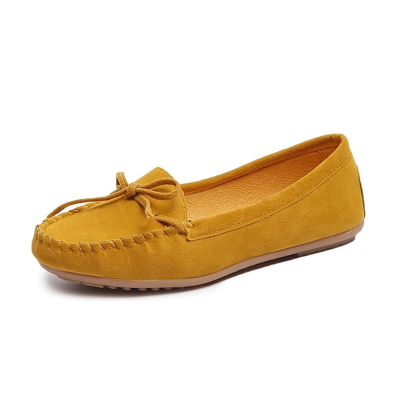 Lucie | Mocassin Femme Suédé à Nœud