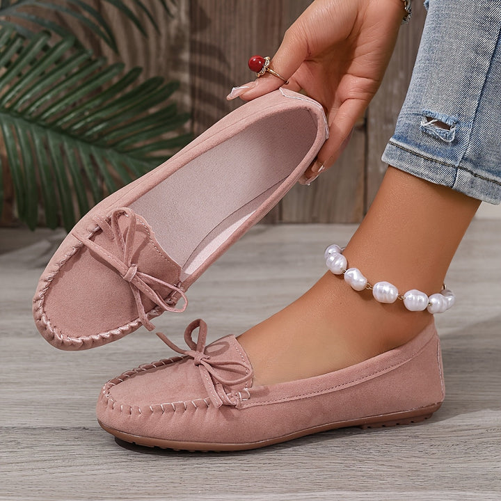 Lucie | Mocassin Femme Suédé à Nœud