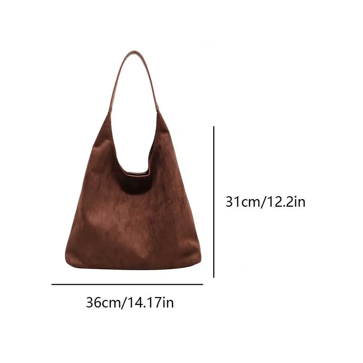 Lucie | Sac Épaule en Daim Beige Femme