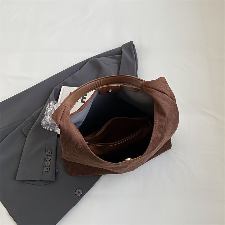 Lucie | Sac Épaule en Daim Beige Femme