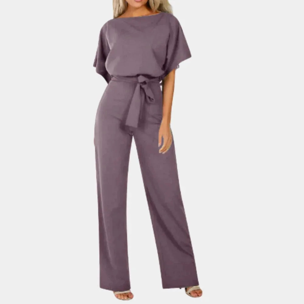 Manon | Combinaison Pantalon Femme Ceinture Noire