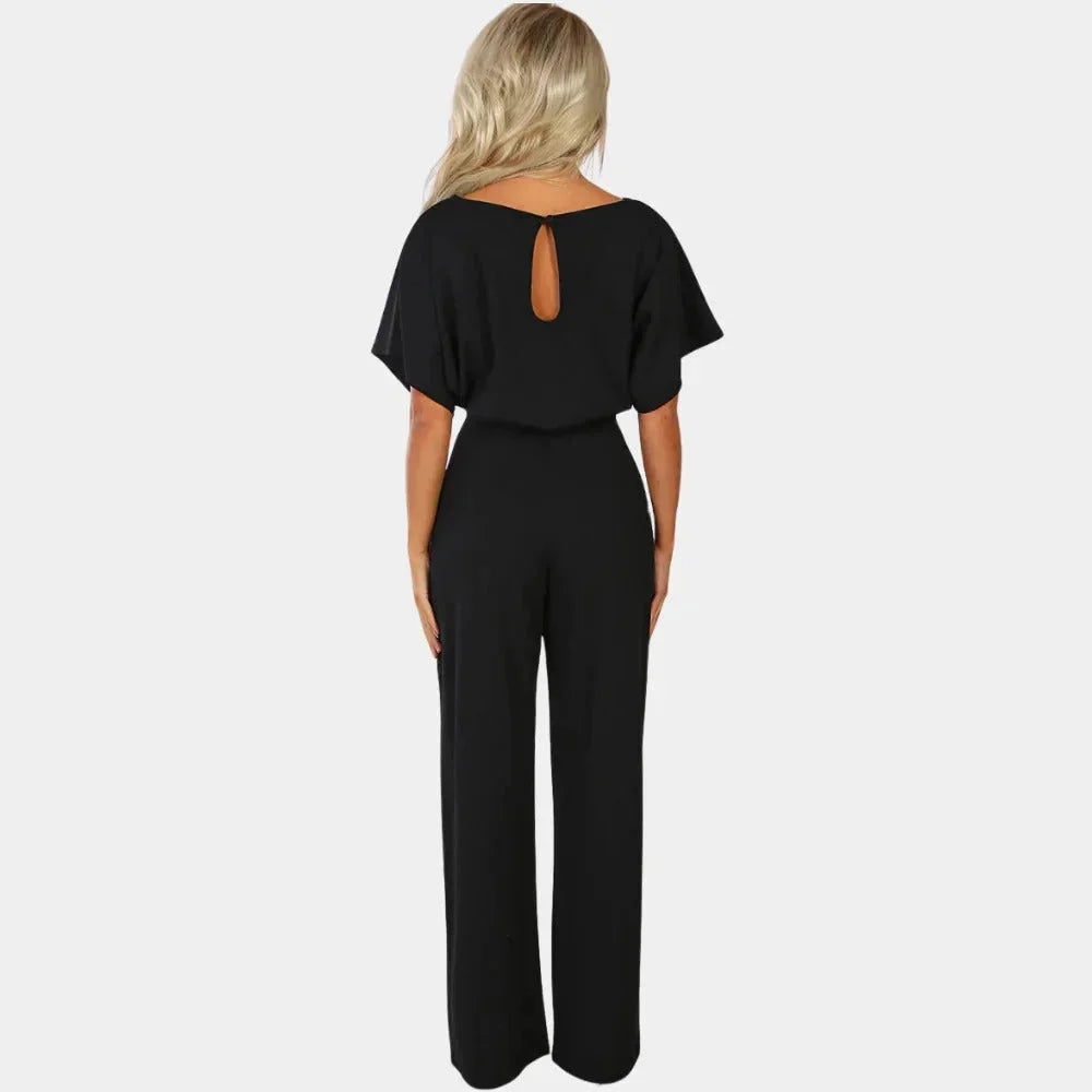 Manon | Combinaison Pantalon Femme Ceinture Noire