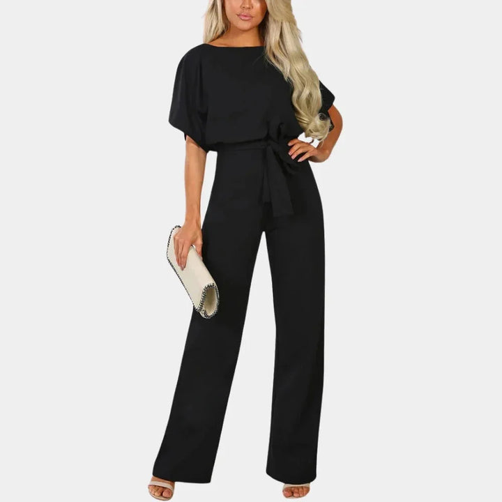 Manon | Combinaison Pantalon Femme Ceinture Noire