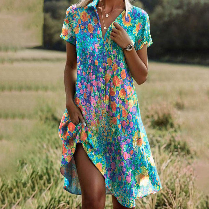 Manon | Robe Fleurie Femme Manches Courtes