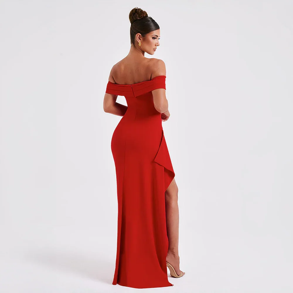 Manon | Robe de Soirée Maxi Fente Épaules Nues