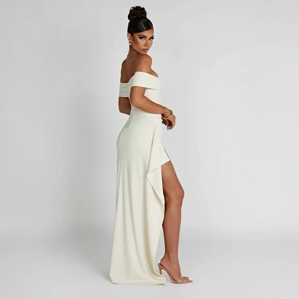 Manon | Robe de Soirée Maxi Fente Épaules Nues