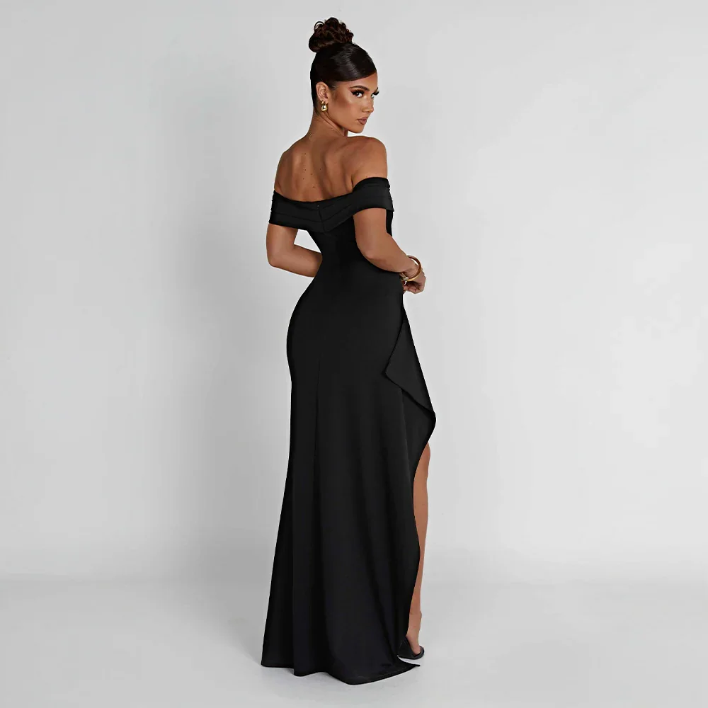 Manon | Robe de Soirée Maxi Fente Épaules Nues