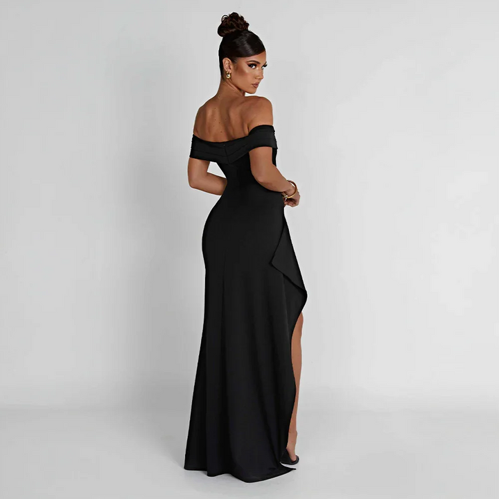 Manon | Robe de Soirée Maxi Fente Épaules Nues