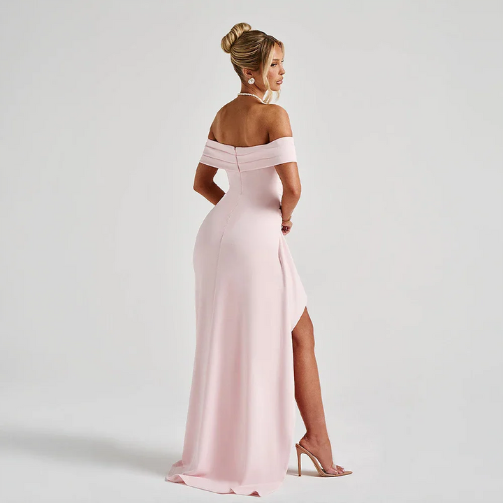 Manon | Robe de Soirée Maxi Fente Épaules Nues