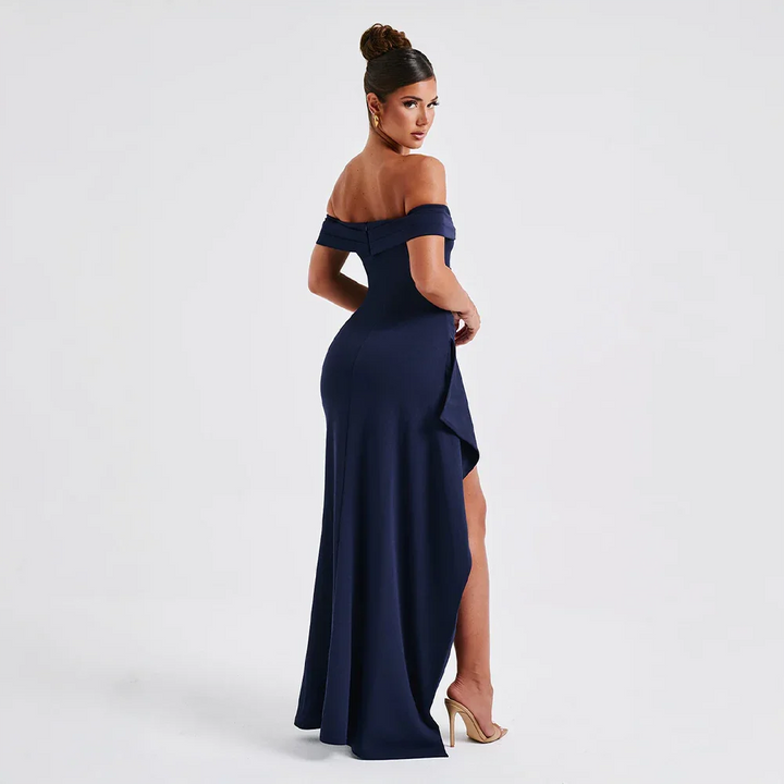 Manon | Robe de Soirée Maxi Fente Épaules Nues