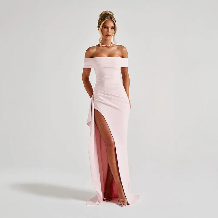 Manon | Robe de Soirée Maxi Fente Épaules Nues