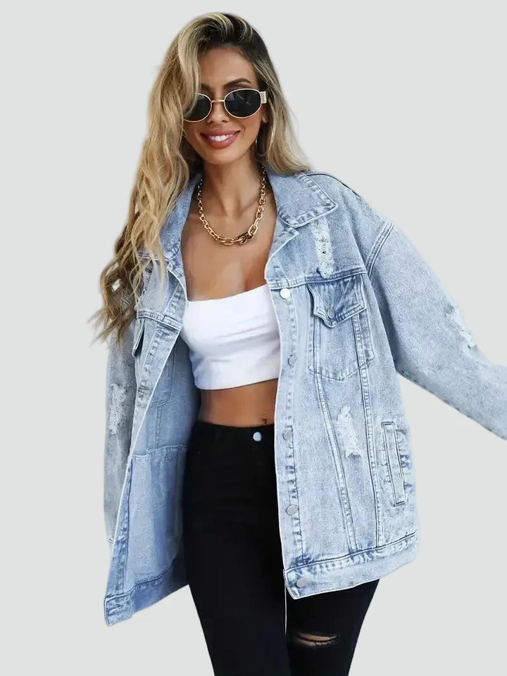 Manon | Veste en Jean Délavée Oversize Femme