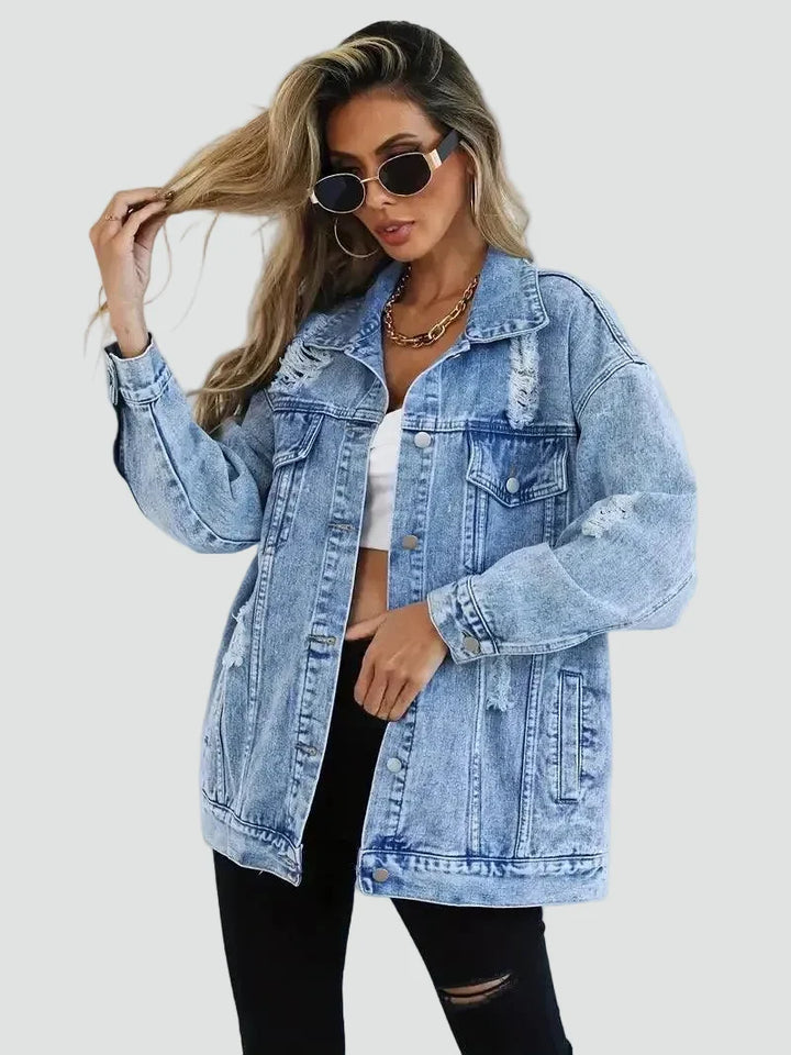 Manon | Veste en Jean Délavée Oversize Femme