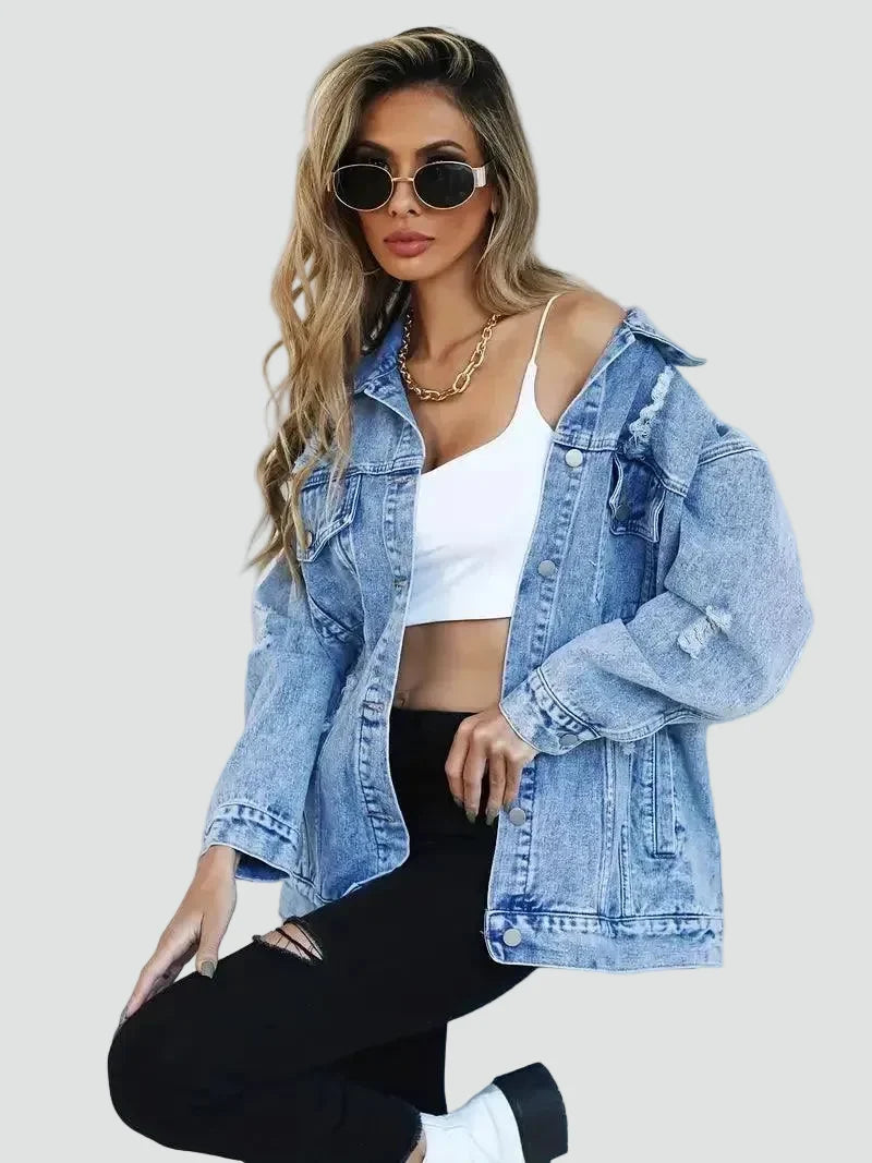 Manon | Veste en Jean Délavée Oversize Femme