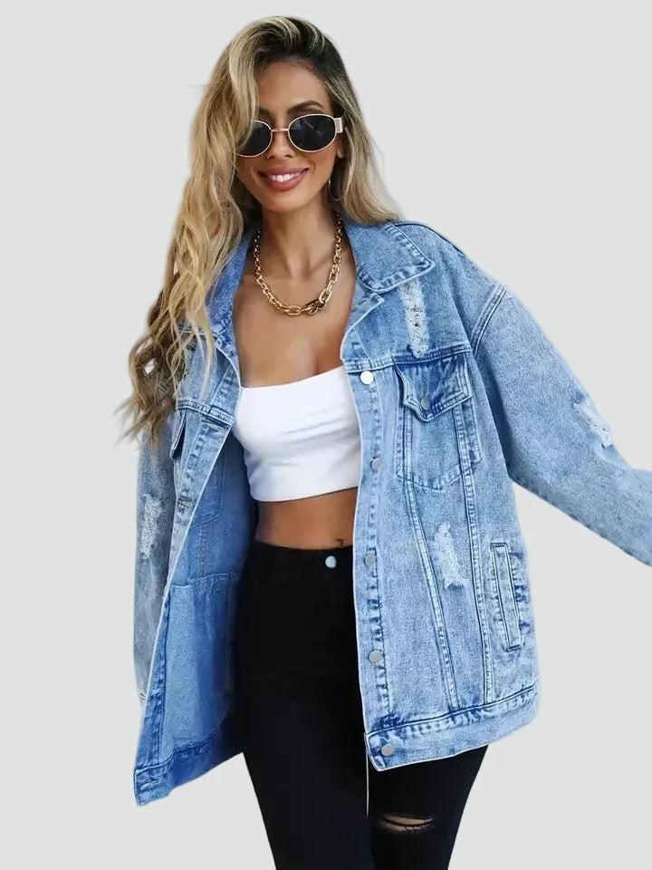 Manon | Veste en Jean Délavée Oversize Femme