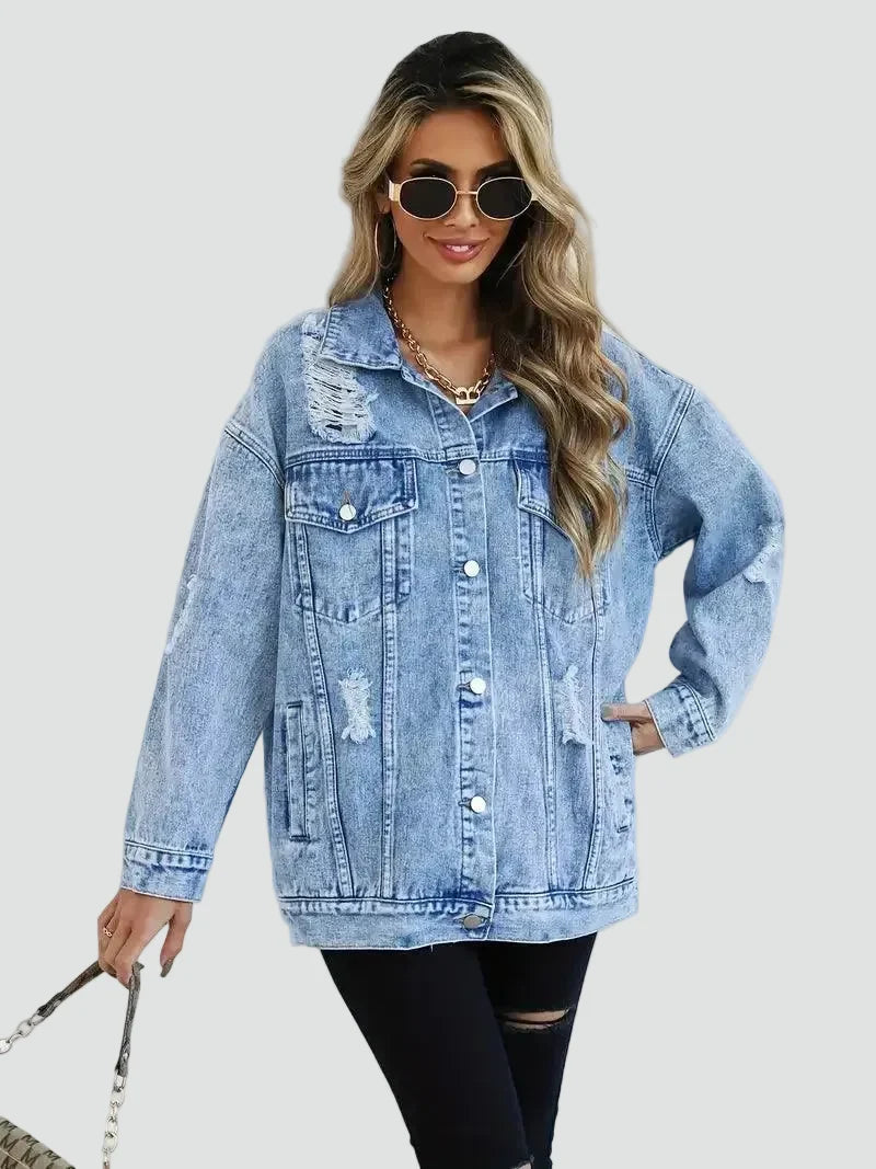 Manon | Veste en Jean Délavée Oversize Femme