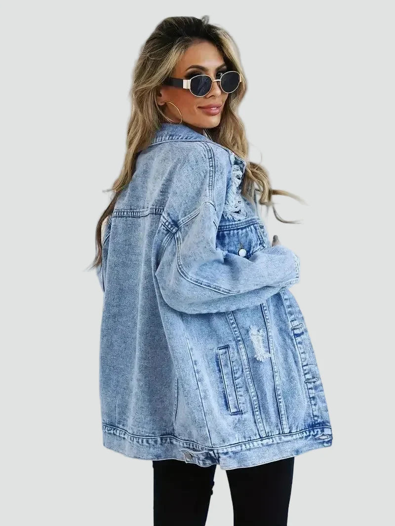 Manon | Veste en Jean Délavée Oversize Femme