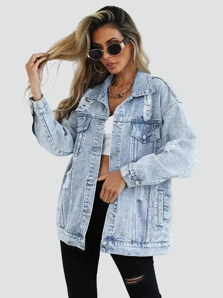Manon | Veste en Jean Délavée Oversize Femme