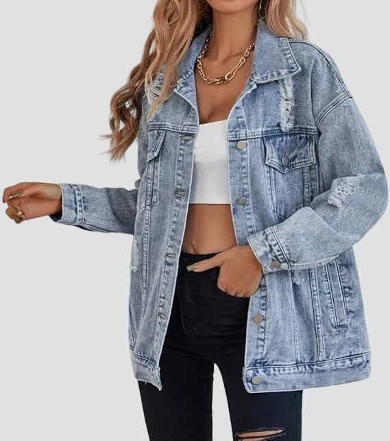 Manon | Veste en Jean Délavée Oversize Femme