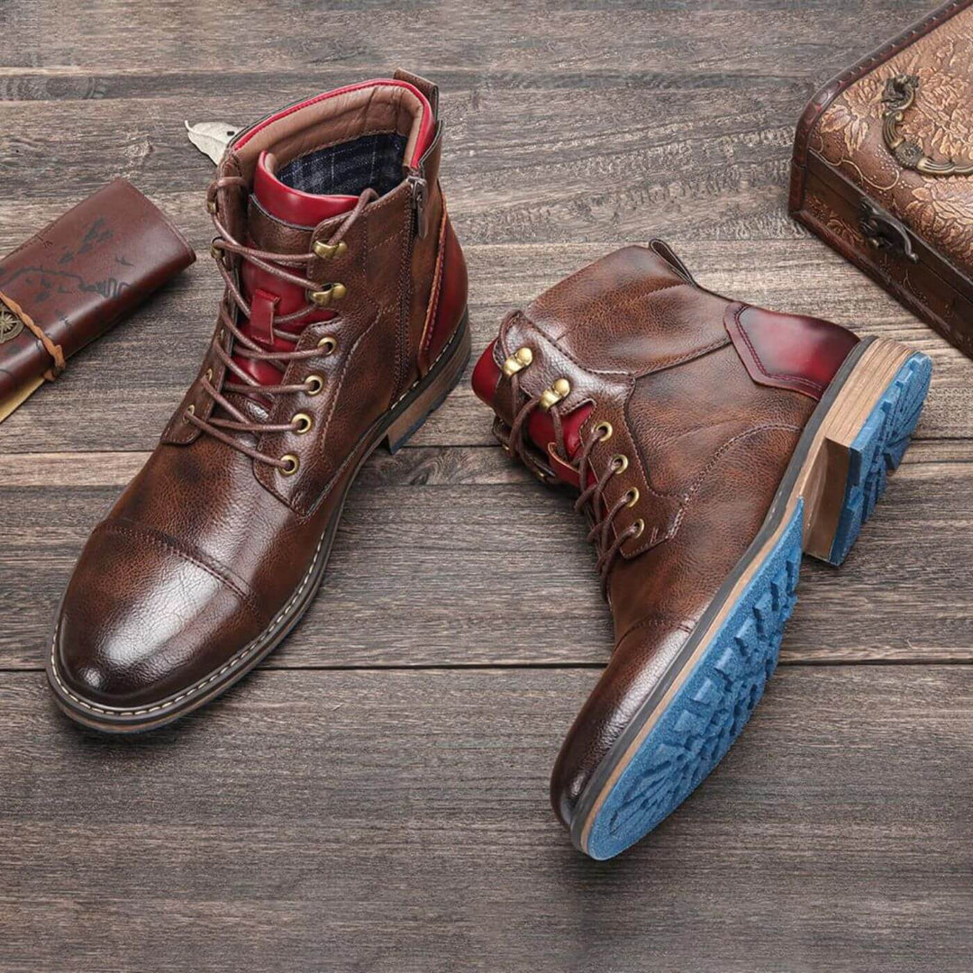 Mathieu | Bottines Cuir Marron Homme à Lacets