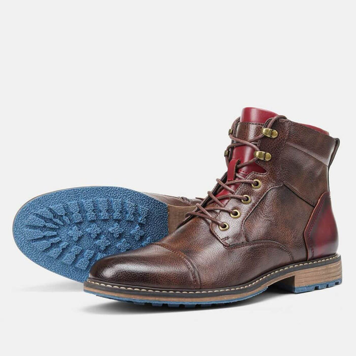 Mathieu | Bottines Cuir Marron Homme à Lacets
