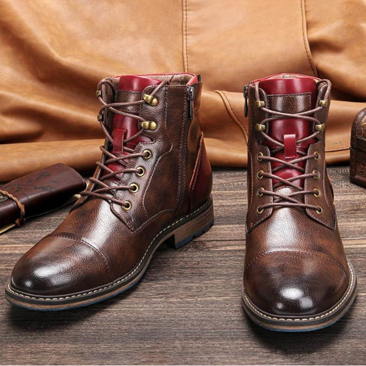 Mathieu | Bottines Cuir Marron Homme à Lacets