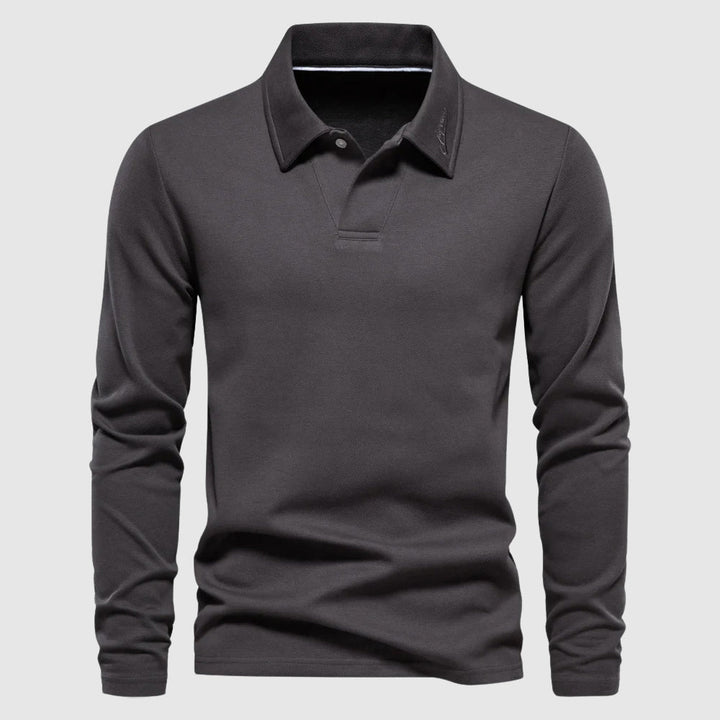 Mathieu | Polo Manches Longues Homme Col Boutonné