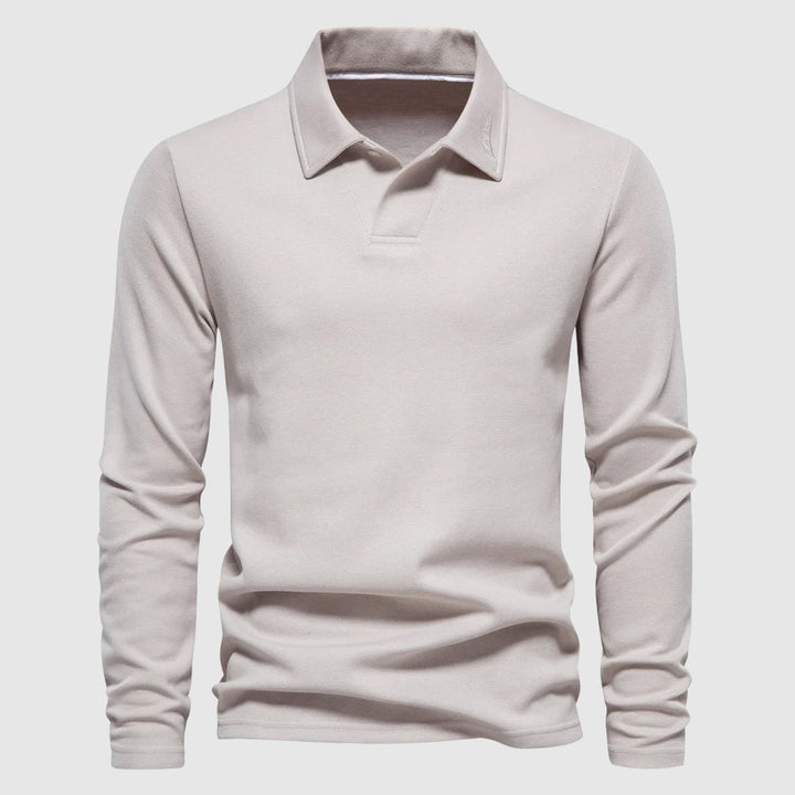 Mathieu | Polo Manches Longues Homme Col Boutonné