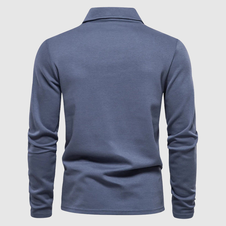 Mathieu | Polo Manches Longues Homme Col Boutonné