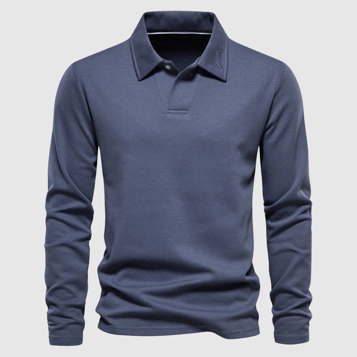Mathieu | Polo Manches Longues Homme Col Boutonné