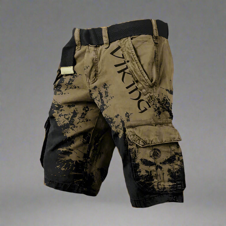 Mathieu | Short Cargo Homme Imprimé Viking Noir Blanc