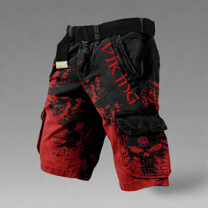 Mathieu | Short Cargo Homme Imprimé Viking Noir Blanc