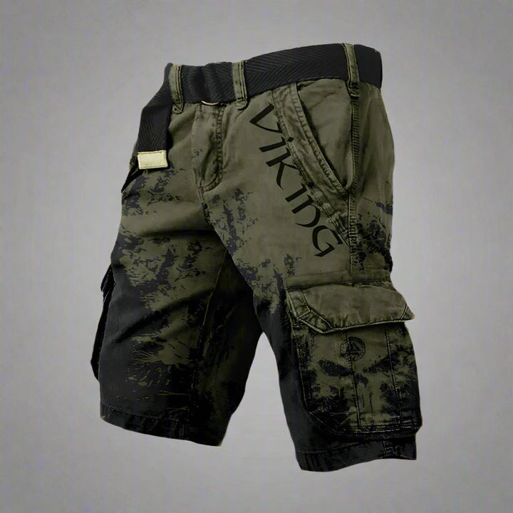 Mathieu | Short Cargo Homme Imprimé Viking Noir Blanc