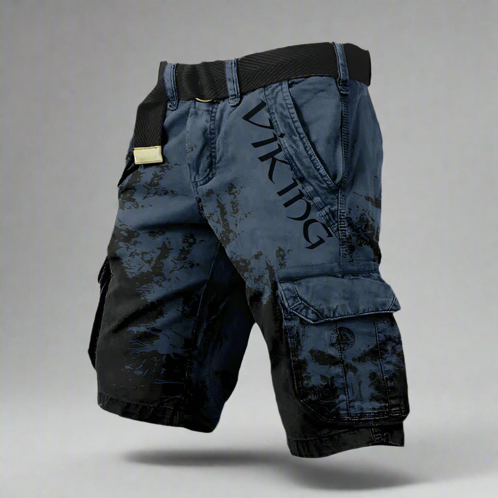 Mathieu | Short Cargo Homme Imprimé Viking Noir Blanc