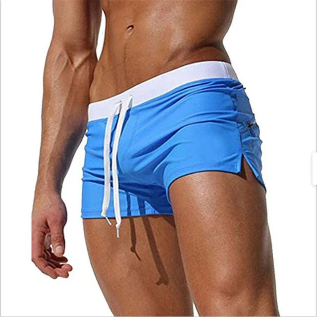 Mathieu | Short de Bain Homme Blanc Lacets