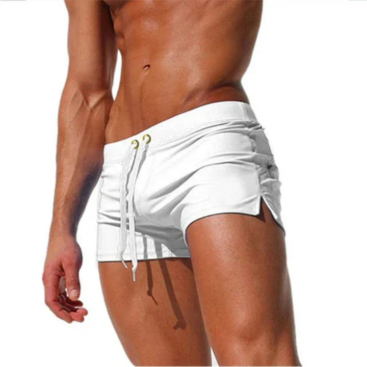 Mathieu | Short de Bain Homme Blanc Lacets