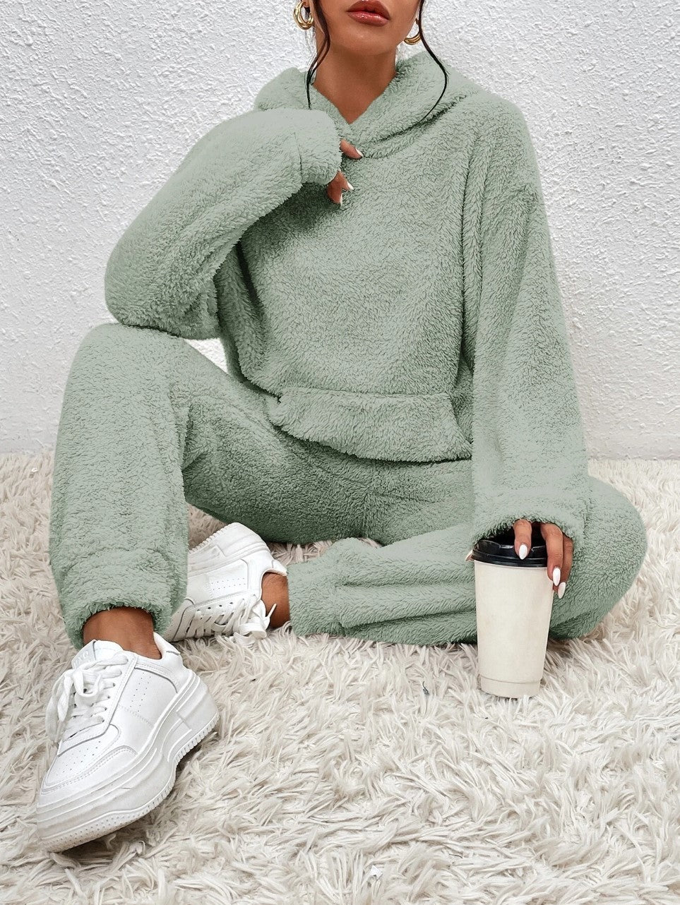 Mathilde | Ensemble Jogging Polaire Femme à Capuche Gris