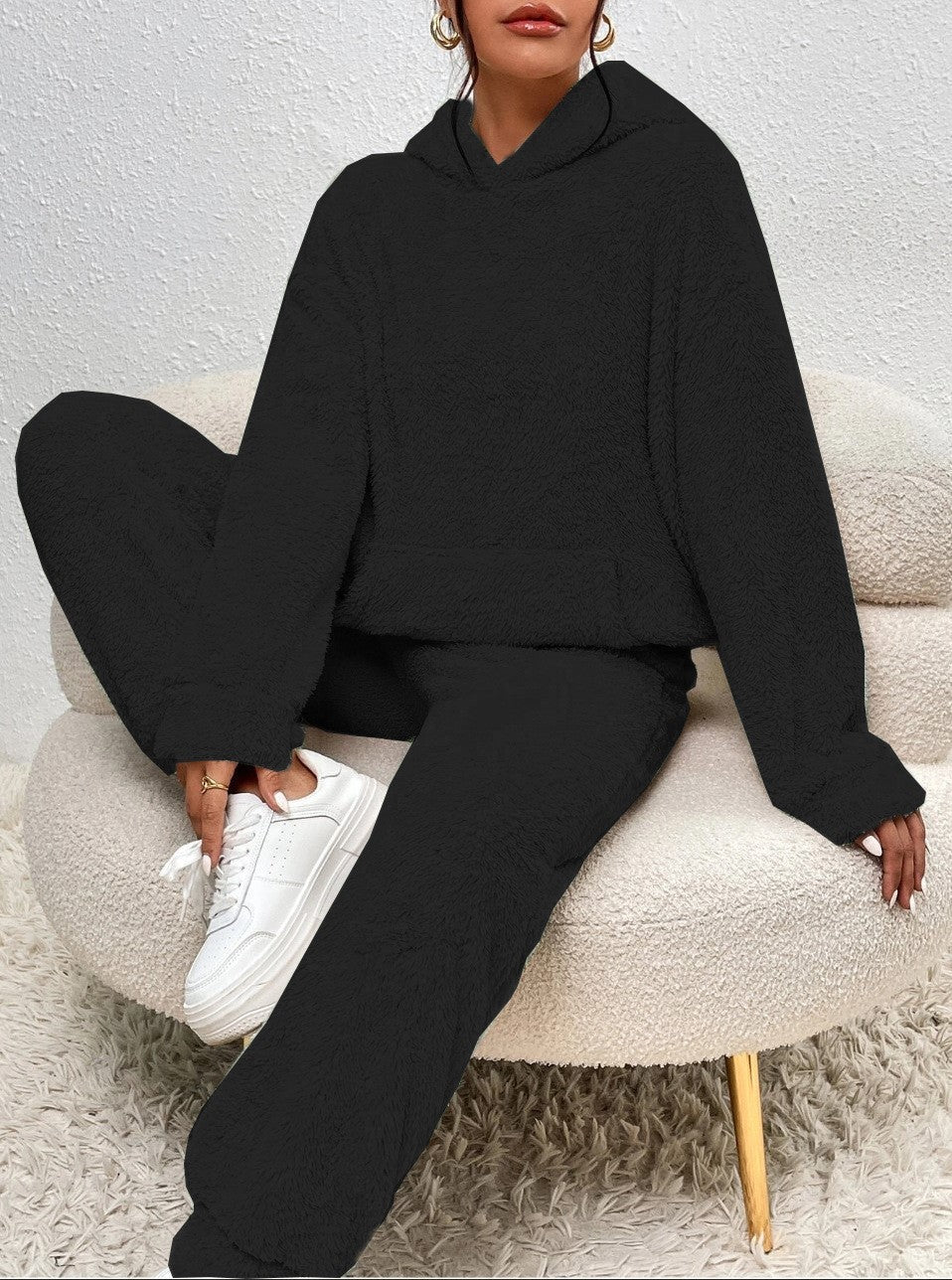 Mathilde | Ensemble Jogging Polaire Femme à Capuche Gris