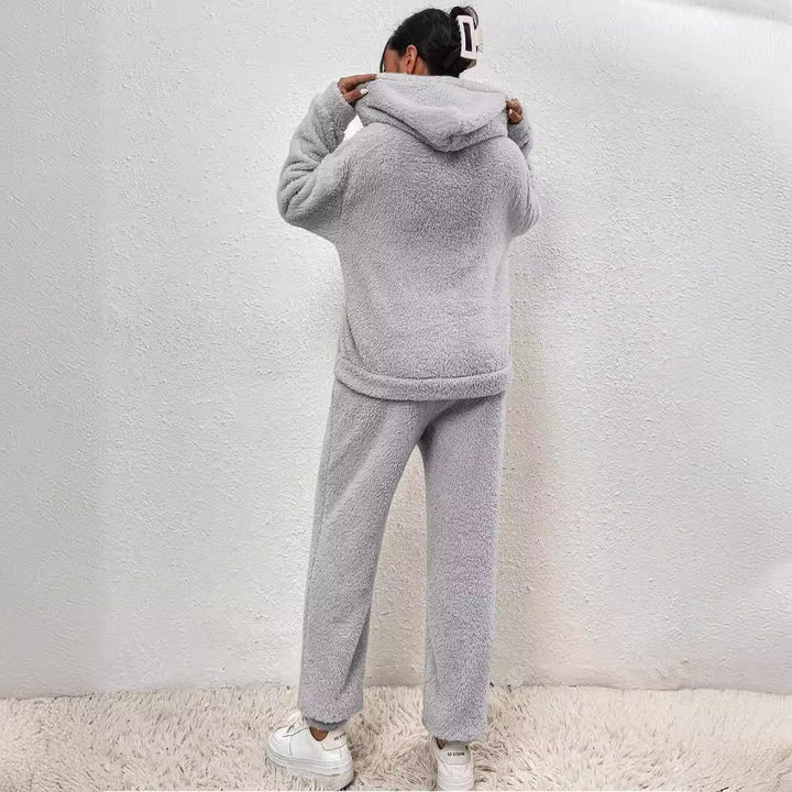 Mathilde | Ensemble Jogging Polaire Femme à Capuche Gris