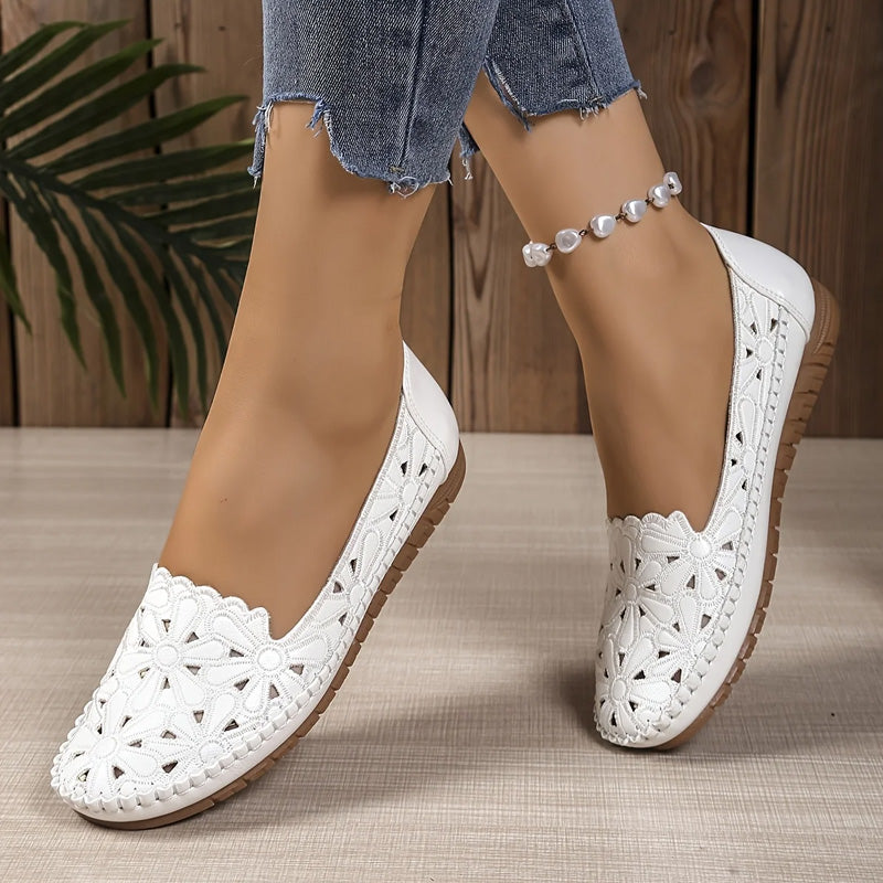 Mathilde | Mocassin Femme à Découpes Florales
