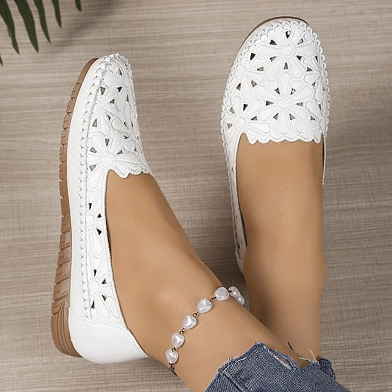Mathilde | Mocassin Femme à Découpes Florales