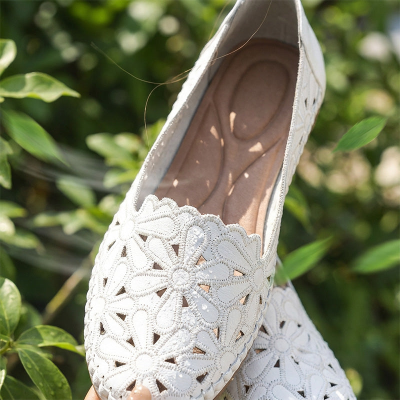 Mathilde | Mocassin Femme à Découpes Florales