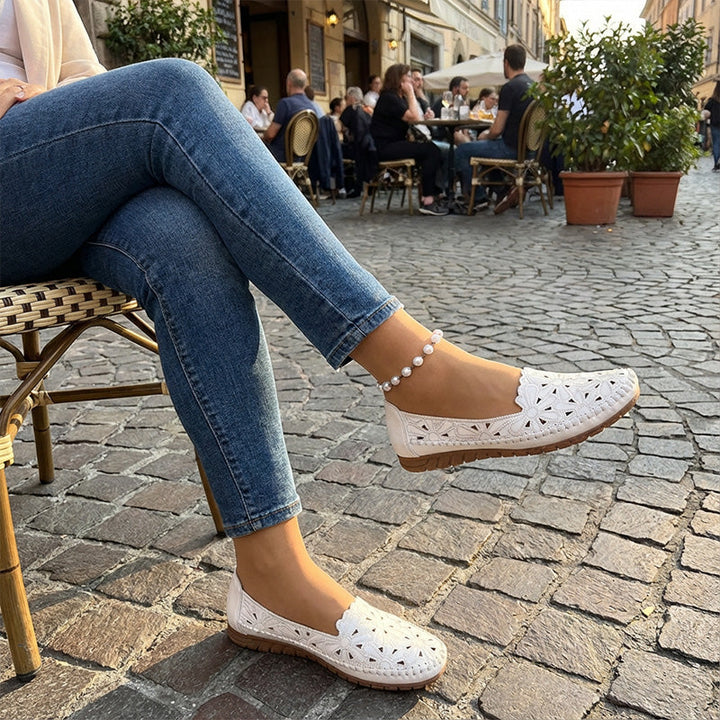 Mathilde | Mocassin Femme à Découpes Florales