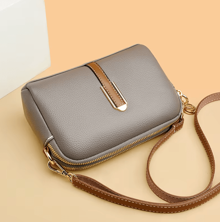 Mathilde | Sac Épaule Cuir Noir Zippé Femme