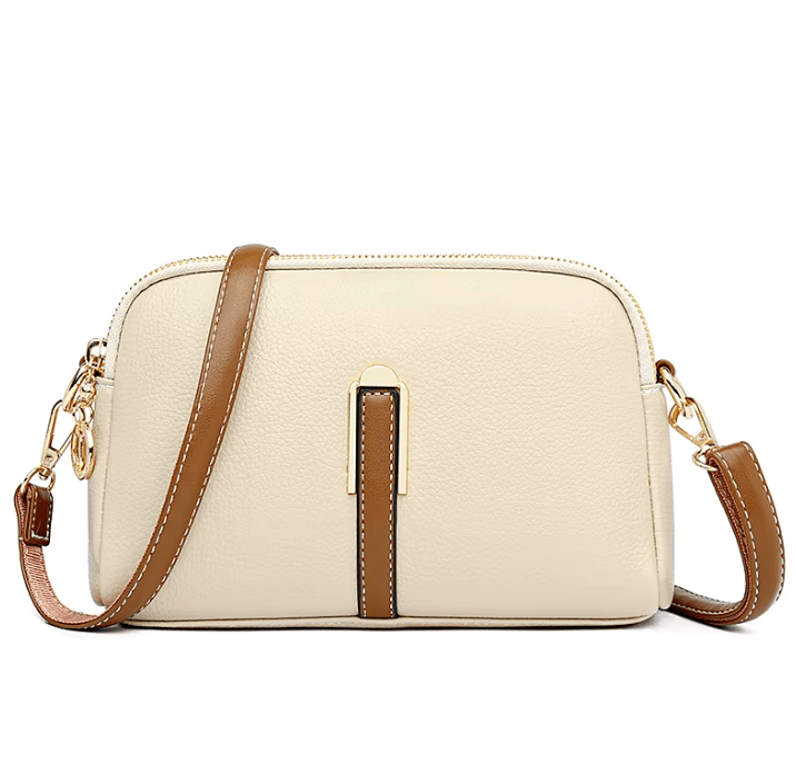 Mathilde | Sac Épaule Cuir Noir Zippé Femme