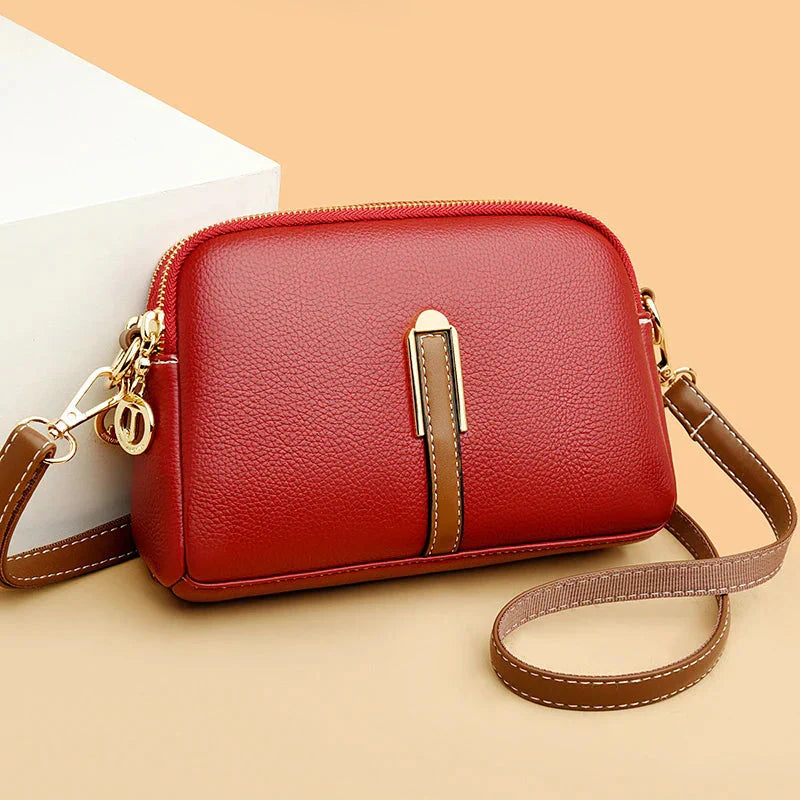 Mathilde | Sac Épaule Cuir Noir Zippé Femme