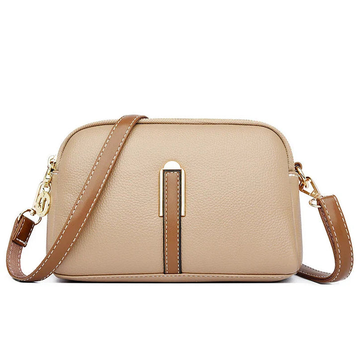 Mathilde | Sac Épaule Cuir Noir Zippé Femme