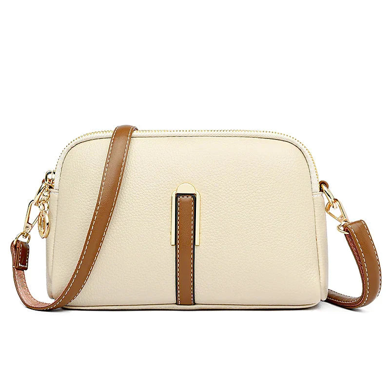 Mathilde | Sac Épaule Cuir Noir Zippé Femme