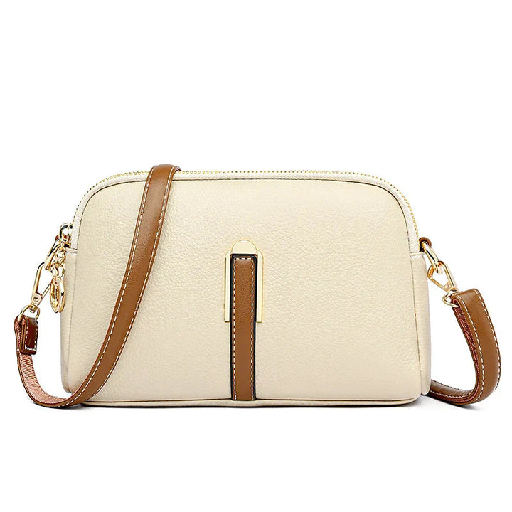 Mathilde | Sac Épaule Cuir Noir Zippé Femme