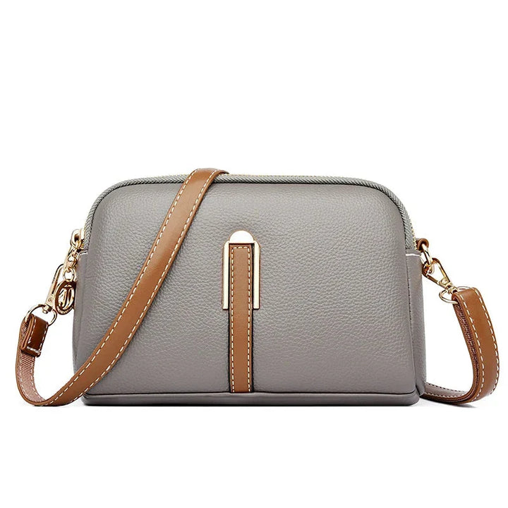 Mathilde | Sac Épaule Cuir Noir Zippé Femme